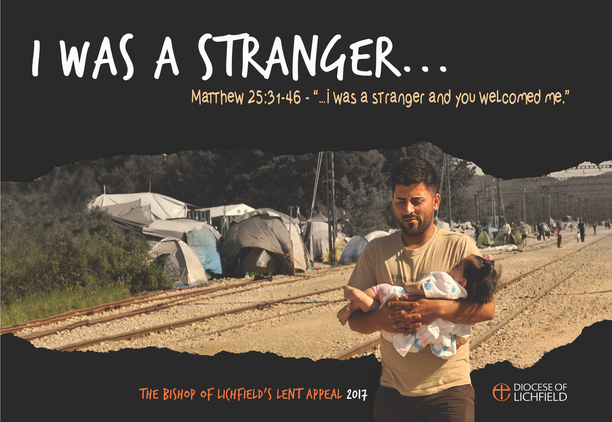 Bishop's Lent Appeal 2017 - poster titled 'I was a stranger'